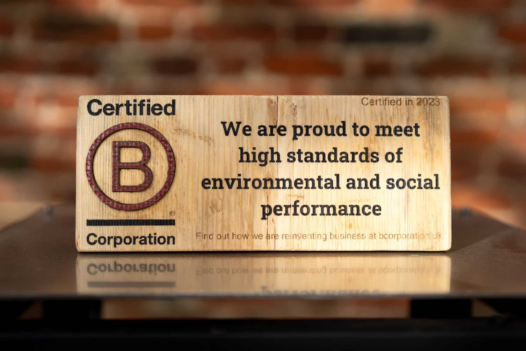 B Corp Plaque | B Corp Accreditation